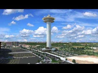 Maquete eletrônica da Ponte Estaiada sobre o Rio Cocó