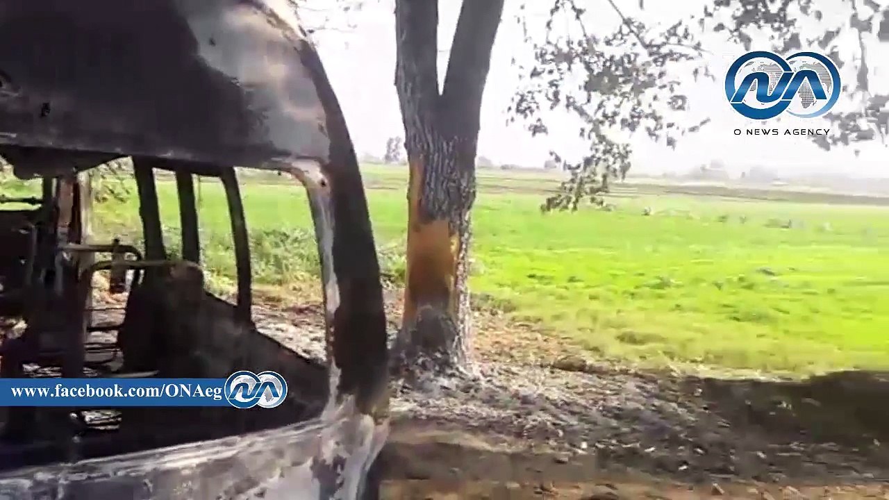 بالفيديو .. مجهولون يحرقون "ميكروباص" بعد رفض صاحبها دفع الفدية لهم بالشرقية