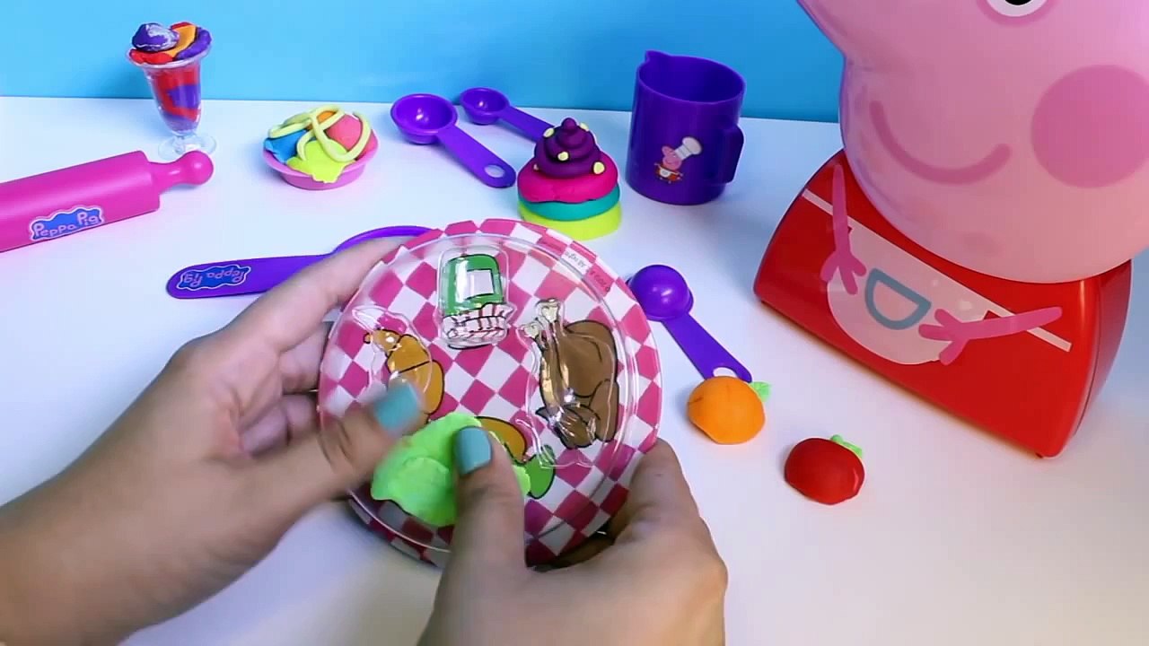 Peppa Pig Cooking Play Set Play Doh Food Ice Cream Playdough Chef Peppa Pig Cooking Set Carry Case