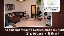 A vendre - appartement - Saint-Cyprien plage (66750) - 3 pièces - 58m²