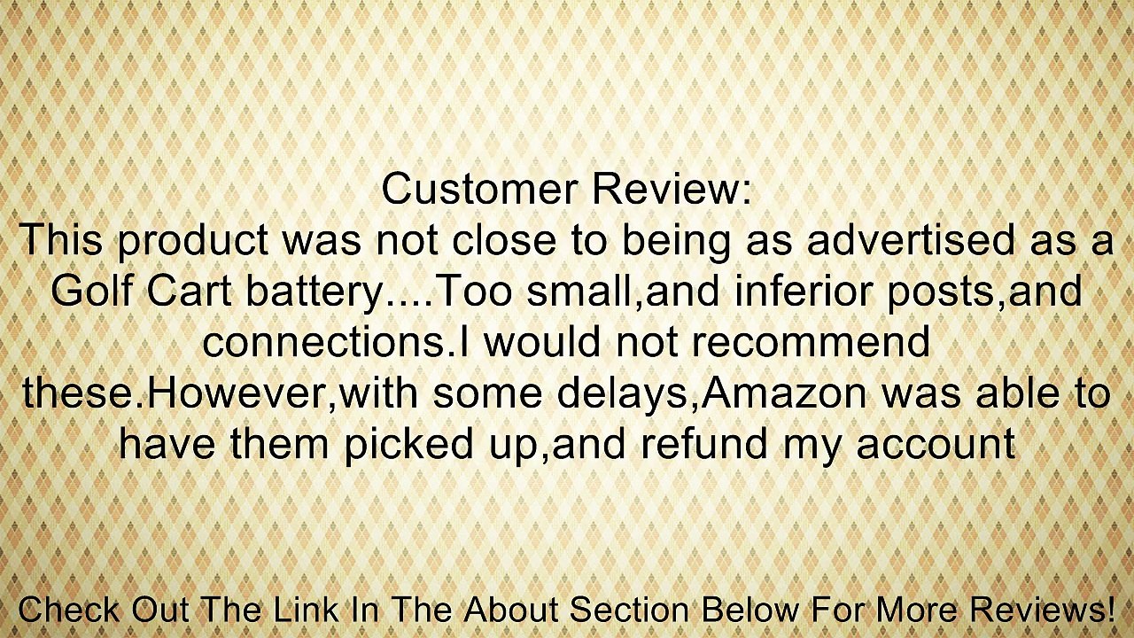 Sealed AGM Gel Golf Cart Battery 12 Volt 35 Amp Hour - 4 Pack Review