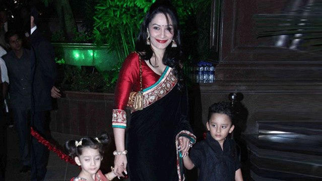 Sanjay Dutt's Wife Manyata With Kids @ Salman Khan's Sister Arpita's Reception