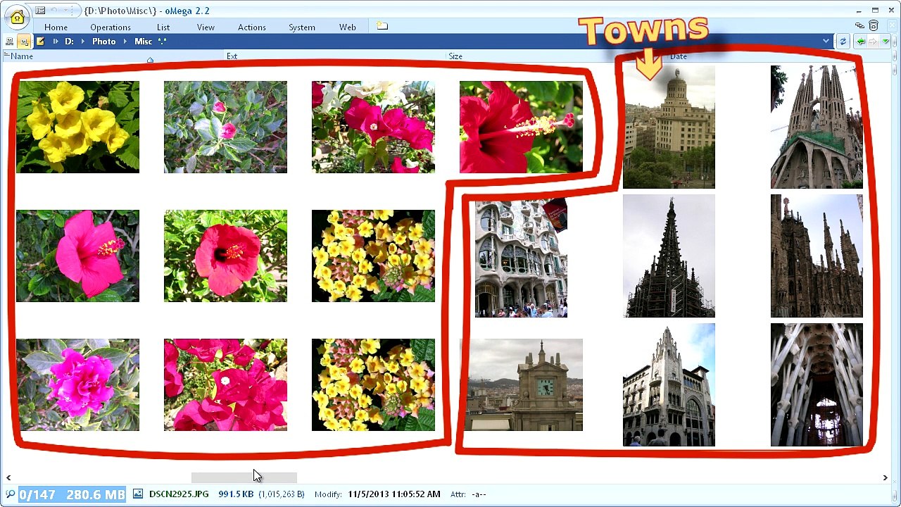 Sorting out files into folders. oMega Commander. More than a File Manager
