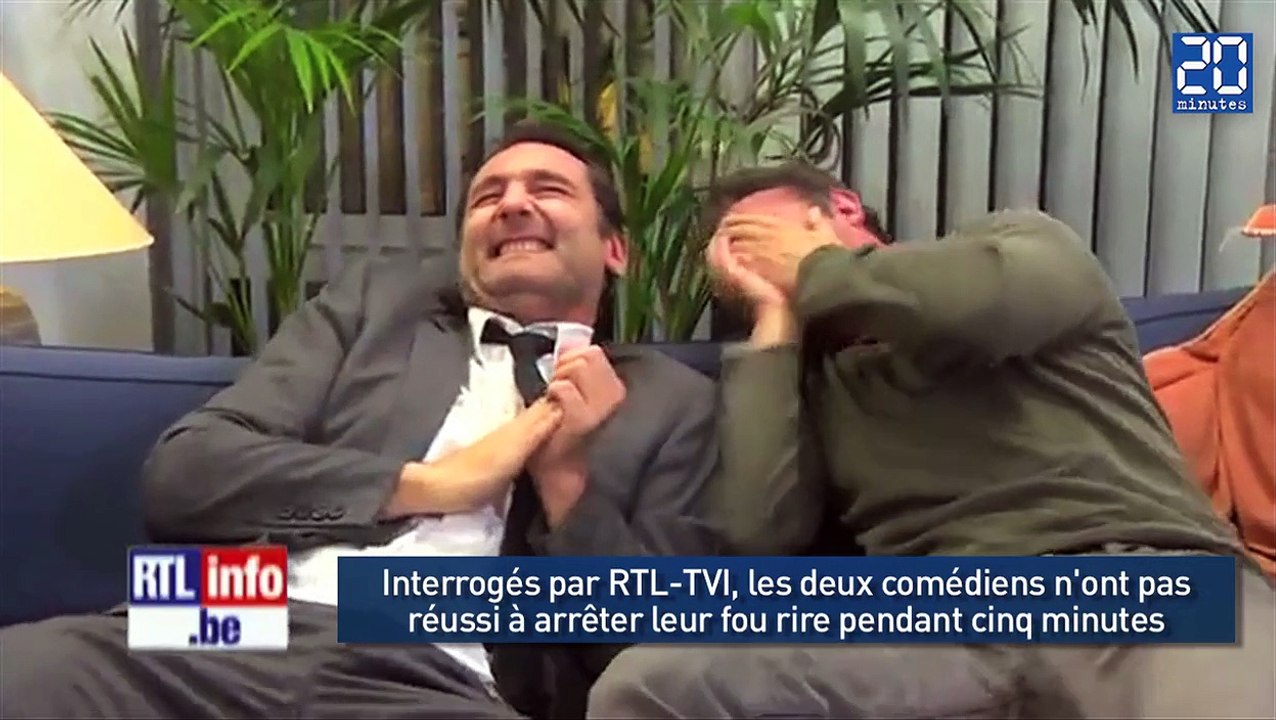 L'énorme fou rire de Jean Dujardin et Gilles Lellouche à la télévision belge