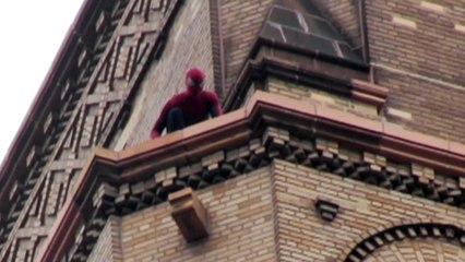 Spider-man spotted on a rooftop in NYC!