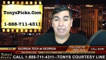Georgia Bulldogs vs. Georgia Tech Yellow Jackets Free Pick Prediction NCAA College Football Odds Preview 11-29-2014