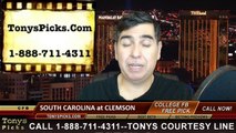 Clemson Tigers vs. South Carolina Gamecocks Free Pick Prediction NCAA College Football Odds Preview 11-29-2014