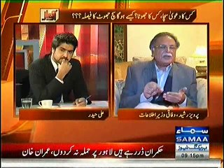 Qanoon haath me liya to gardan daboch lengen :- Pervaiz Rasheed to Imran Khan