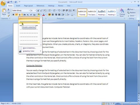 microsoft office word bold italic underline color and style in urdu part 002