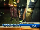 Incendio en Riobamba afecta hectárea y media de bosque