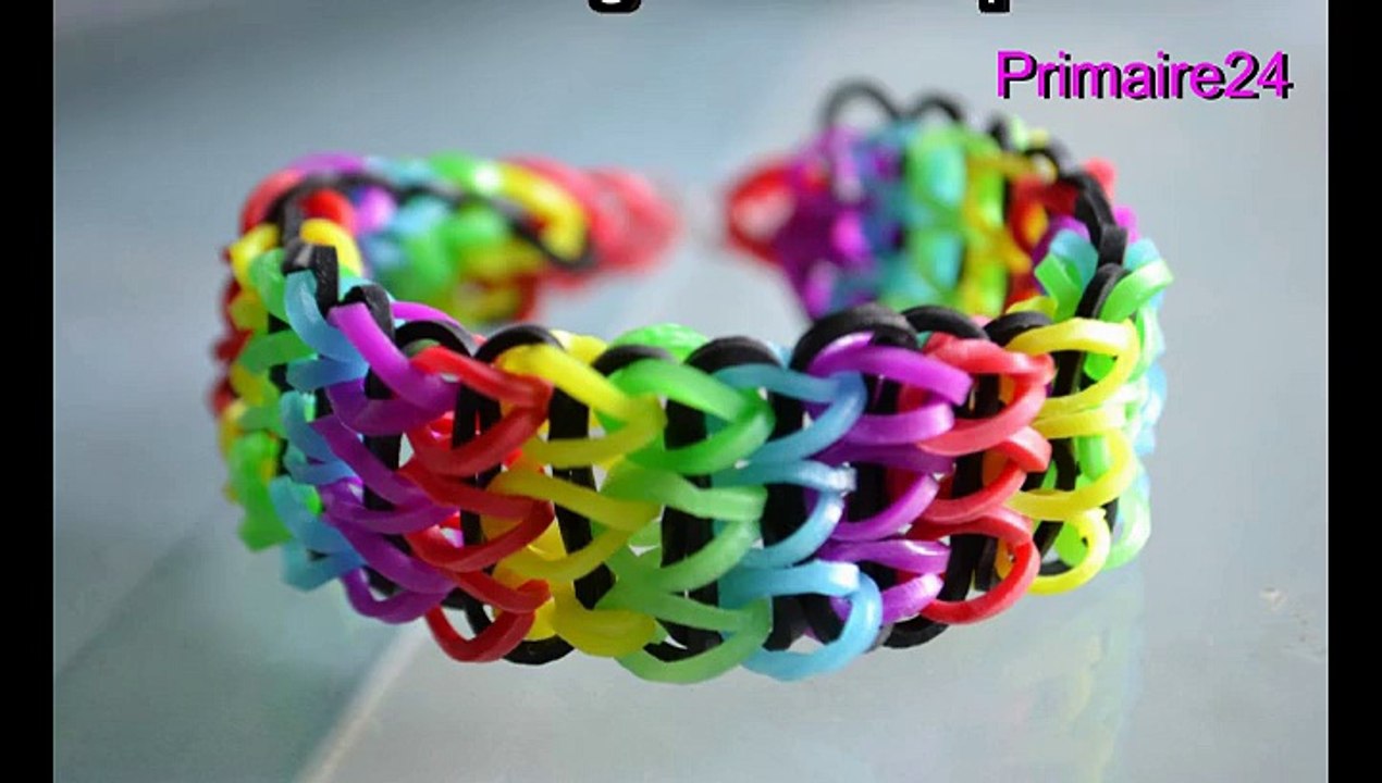 Bracelet Rainbow Loom à 3 rangées d'élastiques manchette triple DIY
