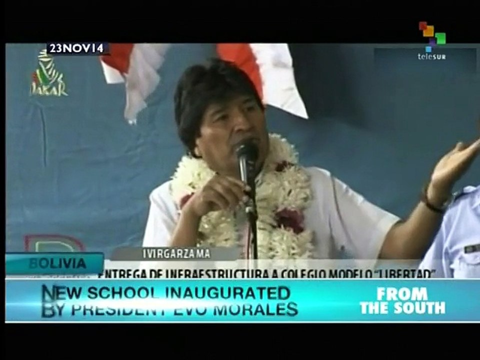 New School inaugurated by Evo Morales in Cochabamba, Bolivia