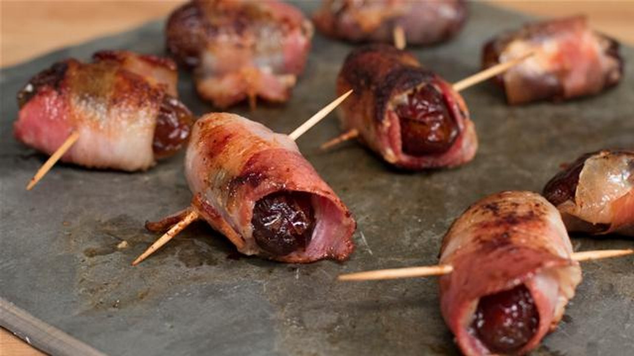 Stuffed Dates Wrapped In Ham