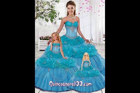 2015 featured beading and ruffles sweep train princesita dress