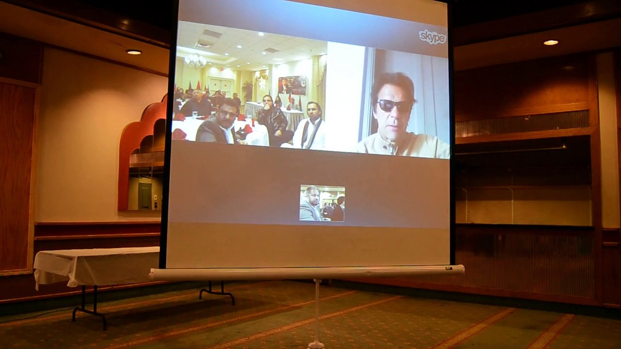 Imran Khan Addressing Dallas & Chicago via Skype - 24th November 2014 - Azadi Dharna Fundraiser P2