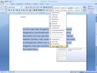 microsoft office word border-color-style-shading in urdu part 003