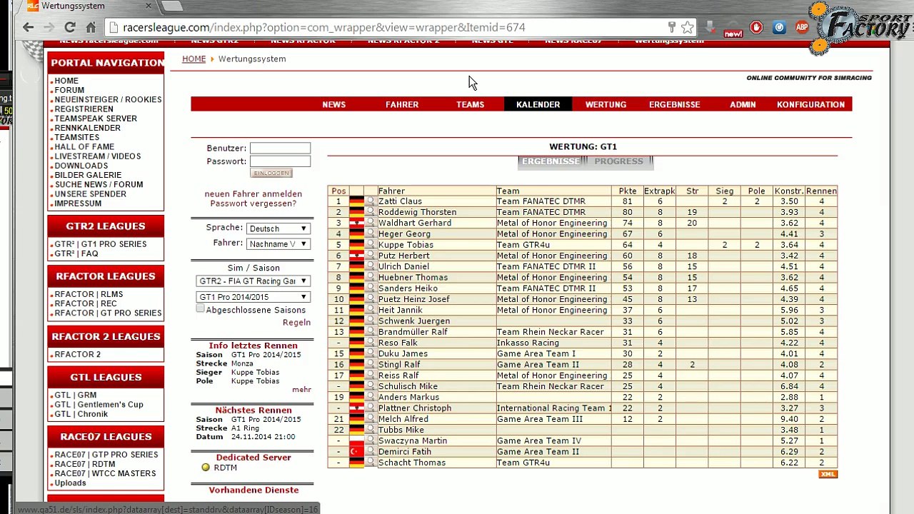 Racersleague - GT1 Pro Series 2014 - A1-Ring
