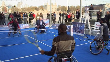 Boris Johnson tried out Wheelchair Tennis