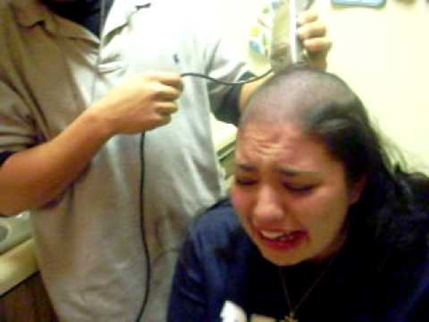 part 1 - force hair cut - crying girl forced hair cut as