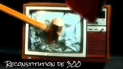 Reconstitution de la scène du film 300 dans une salle de sport