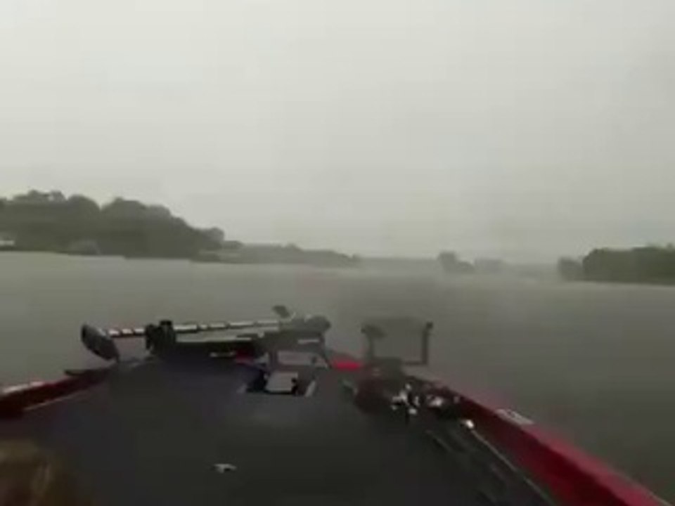 Lightning hits the lake