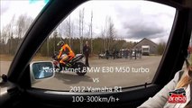 BMW E30 M50 Turbo vs Yamaha R1 - Araba Tutkum