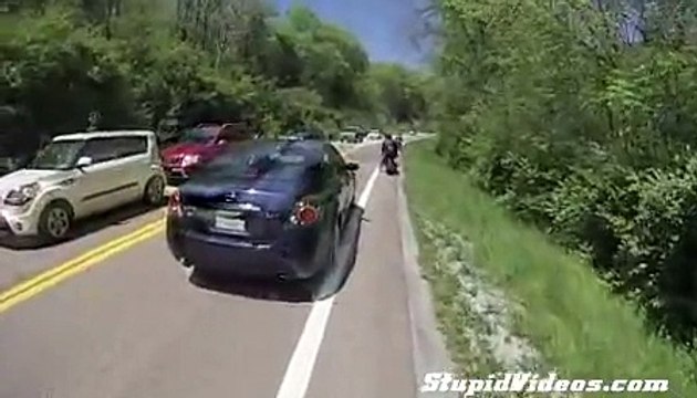 Biker Nearly Hit By Truck Time for another round of Texting or Fallen Asleep My money's on texting