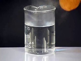 solid carbon dioxide in warm water