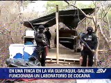 Tonelada y media de droga se procesaba en laboratorio descubierto en Guayas