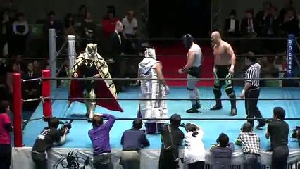 First Tiger Mask & Super Tiger vs. Mitsuya Nagai & Black Tiger (DRADITION)