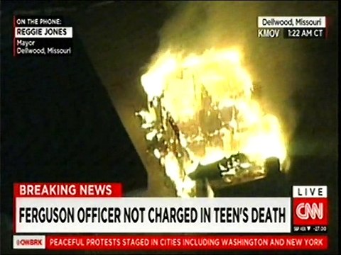 Protests Flare After Ferguson Officer Is Not Indicted