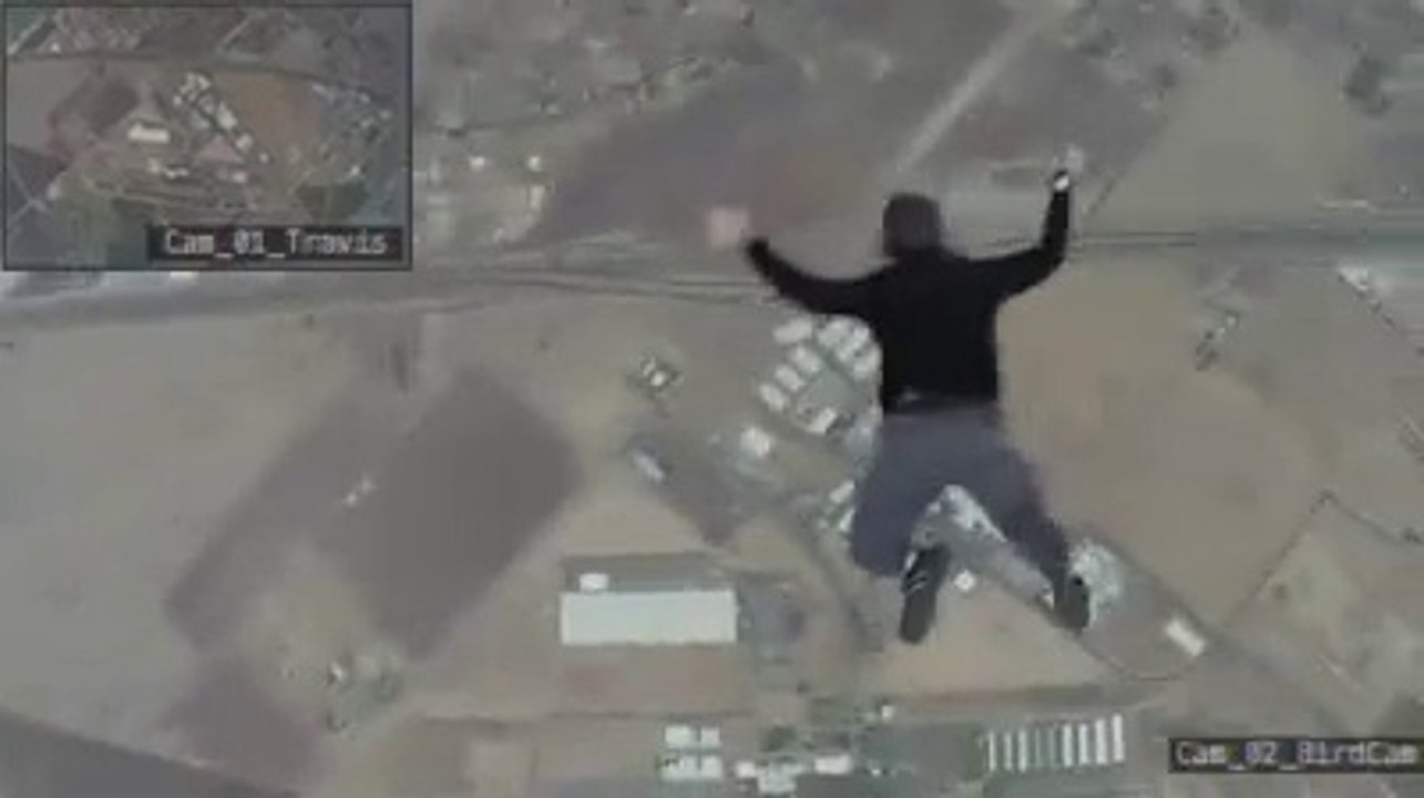 Man Jumps Out Of Airplane Without Parachute Onto Trampoline Video Dailymotion