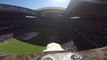 Eagle with Action Camera During National Anthem flies over the Texans' stadium!!