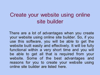 Sign up to our new simple website builder