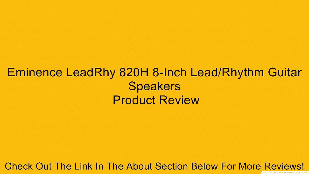 Eminence LeadRhy 820H 8-Inch Lead/Rhythm Guitar Speakers Review