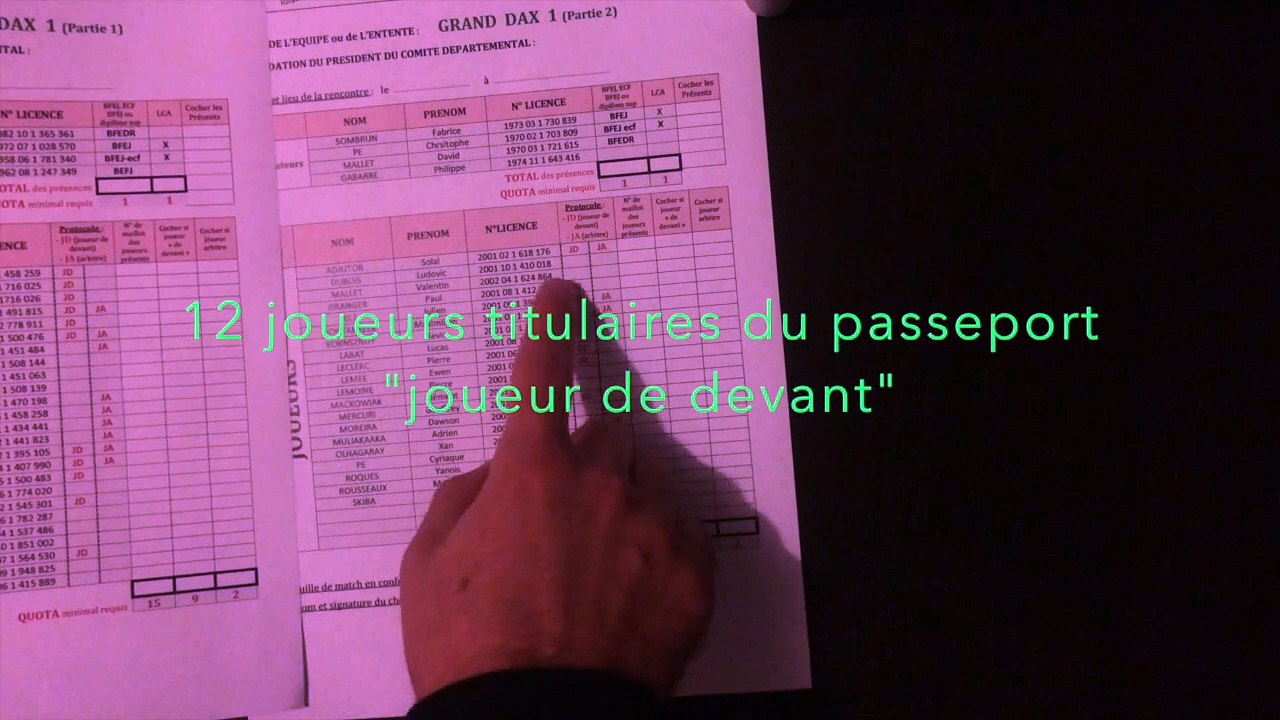 FEUILLE DE MATCH