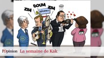 Dessin de Kak : Emmanuel Macron homme-orchestre, Marine Le Pen et les quenelles lyonnaises