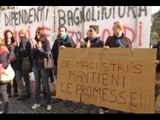 Napoli - Senza lavoro e Bagnoli Futura, proteste davanti al Comune (25.11.14)
