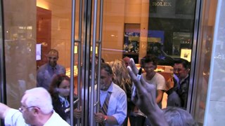 One Direction's Harry Styles leaves a Rolex store in NYC