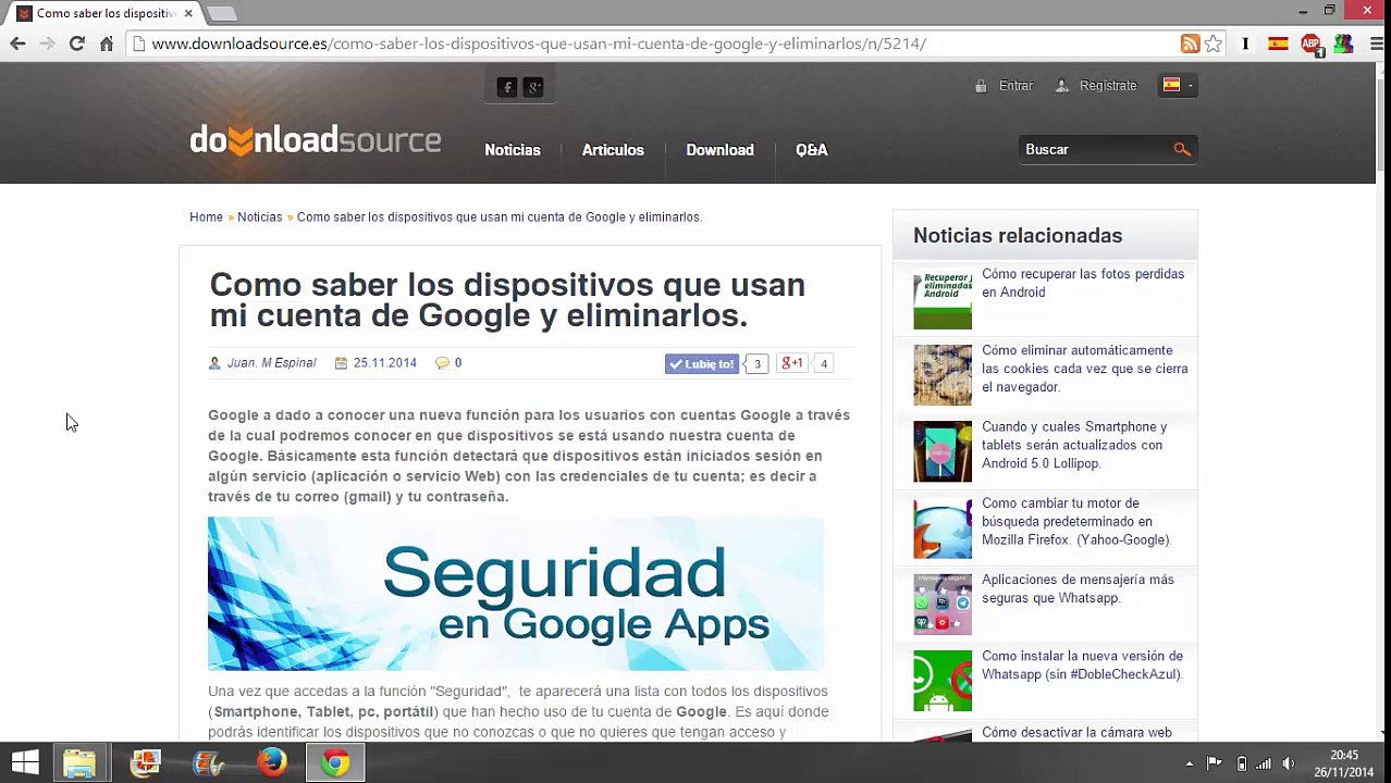 Conoce que dispositivos hacen uso de tu cuenta de Google e impidelo.