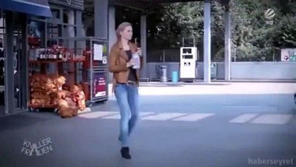 Funny Girl Watering the flowers as if