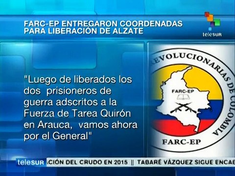 FARC piden a gobierno respetar protocolos para liberación de Alzate