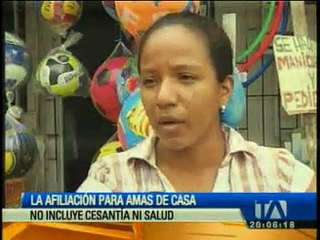 La afiliación de las amas de casa no incluye cesantía ni salud
