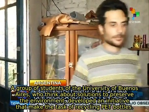 Argentine students create machine to recycle PET bottles