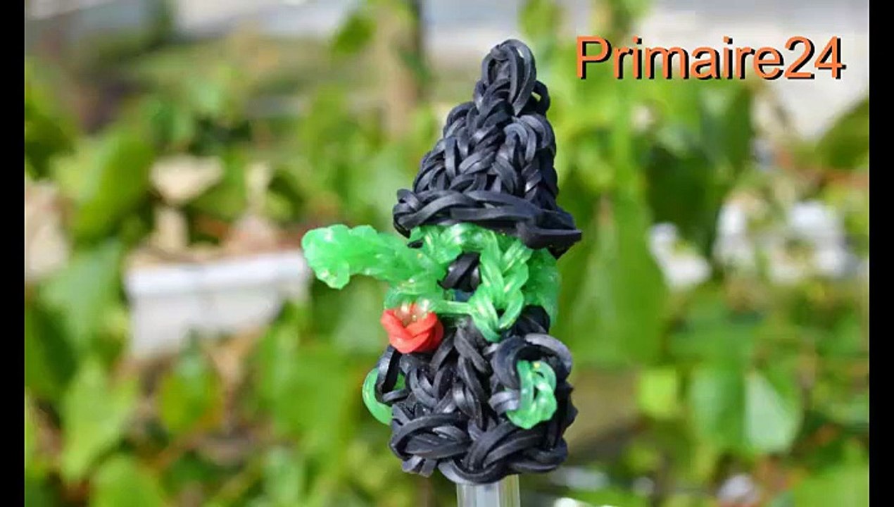 Sorcière en élastiques Rainbow Loom figurine marionnette halloween DIY