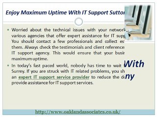 Enjoy maximum uptime with IT support Sutton company