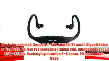 Best buy Gaorui Sports Wireless Mp3 Player Hands-free Headset with FM Radio USB Tf Slot - Black