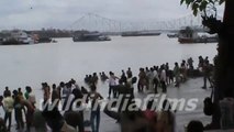 View of Howrah Bridge Taken from Babughat By wildindiafilms