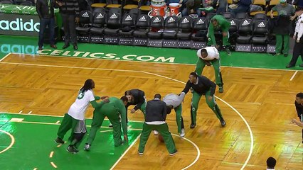 The Celtics Play Some Thanksgiving Football During Warmups