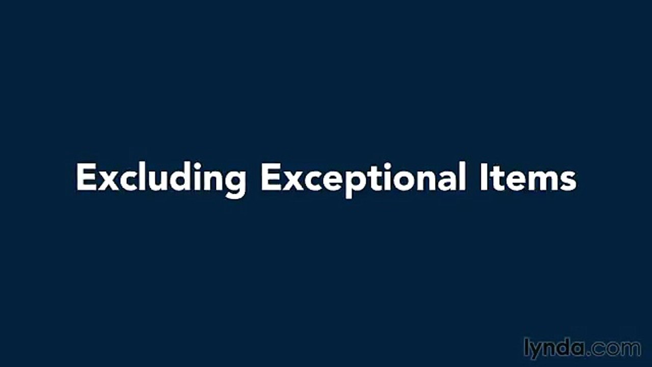 Financial projection tutorial 22 excluding Exceptional Items